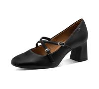 Spangenpumps TAMARIS, Damen, Gr. 38, schwarz, Lederimitat, Schuhe Spangenpumps, Blockabsatz, Abendschuh, Festtagsschuh mit verstellbaren Schnallen (60339630-38) schwarz