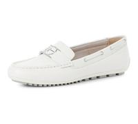 Tamaris Damen Slipper Moccassin Leder flach Weiß Gr. 41 EU