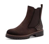 Tamaris Chelseaboots Damen Leder/Lederimitat/Textil Blockabsatz Kontrast-Rahmennaht Mokka Größe 36