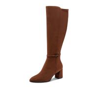 Stiefel TAMARIS, Damen, Gr. 41, Normalschaft, braun, Textil, Veloursleder, unifarben, Schuhe, Blockabsatz, Langschaftstiefel in veganer Verarbeitung (31270632-41) braun