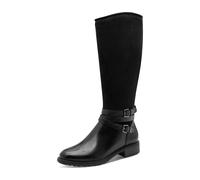 Stiefel TAMARIS, Damen, Gr. 38, Normalschaft, schwarz, Leder, Lederimitat, Textil, Veloursleder, unifarben, Schuhe, Blockabsatz, Langschaftstiefel mit Touch it-Ausstattung (53977545-38) schwarz