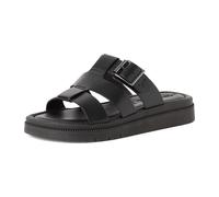 Pantolette TAMARIS, Herren, Gr. 41, schwarz, Glattleder, unifarben, Schuhe Pantolette, Schlupfschuh, Sommerschuh mit regulierbarem Schnallenverschluss (14961466-41) schwarz