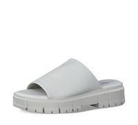 Tamaris Damen Plateau Mules Leder Blockabsatz Sommer; OFFWHITE UNI/weiß; 40 EU