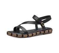 Tamaris Damen Sandalen Leder Sommer; BLACK/schwarz; 40 EU