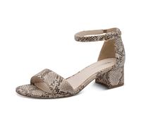 Tamaris Damen Heeled Sandals Textil, beige, 36 EU