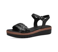 Tamaris Damen Plateau Sandalen Leder Sommer; BLACK/schwarz; 38 EU