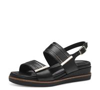 Tamaris Damen Sandaletten, Frauen Sandalen,Wechselfußbett,Freizeitschuhe,offene Schuhe,Strandschuhe,Sommersandalen,bequem,Black/Gold,41 EU