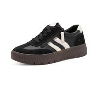 Tamaris Damen Wide FIT Sneaker flach mit Reißverschluss Freizeit, Schwarz (Black Comb), 41 EU