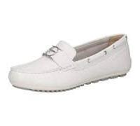 Tamaris Damen Moccassin flach Leder, weiß, 42 EU