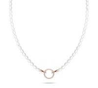 Tamaris Necklace - Halskette für Charms aus Edelstahl - IP Roségold - Glasperlenkette verstellbar bis 45 cm - wasserfest & hautfreundlich