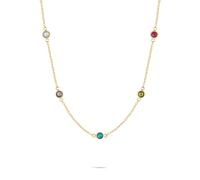 Tamaris Necklace - Halskette mit funkelnden Zirkoniasteinen aus Edelstahl - IP Gold - Ankerkette verstellbar bis 45 cm - wasserfest & hautfreundlich