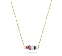 Tamaris Necklace - Kette mit bunten Natursteinen aus Edelstahl - IP Gold - Rolokette verstellbar bis 45 cm - wasserfest & hautfreundlich