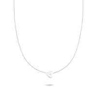 Tamaris Necklace - Kette mit organischem Herz aus Edelstahl - Silber - Schlangenkette verstellbar bis 45 cm - wasserfest & hautfreundlich