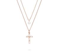 Tamaris Necklace-Set mit Kreuz-Anhänger - Edelstahl - IP Roségold - Ankerkette verstellbar bis 47 cm - wasserfest & hautfreundlich