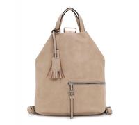 Tamaris Cityrucksack TAS Nele – 34 x 33 x 17 cm, Taupe, Handgepäck mit Logo-Anhänger
