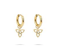 Tamaris Ohrring - Creole aus Edelstahl mit Zirkoniastein und Blütenanhänger - IP Gold - 1,5 cm - Klappverschluss - wasserfest & hautfreundlich