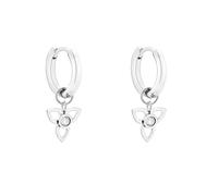 Tamaris Ohrring - Creole aus Edelstahl mit Zirkoniastein und Blütenanhänger - Silber - 1,5 cm - Klappverschluss - wasserfest & hautfreundlich