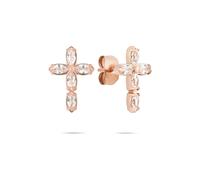 Tamaris Ohrring - Ohrstecker aus Edelstahl mit Kreuz-Motiv - IP Roségold - 1,4 cm - wasserfest & hautfreundlich