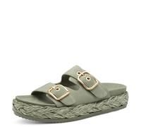 Pantolette TAMARIS, Damen, Gr. 40, grün (mintgrün), Ziegenveloursleder, unifarben, modisch, Schuhe, Plateaus, Sommerschuh, Strandschuh mit vorgeformtem Fußbett (56487124-40) mintgrün