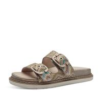 Tamaris Damen-Pantolette Footbed Styles Textil Beige Comb Größe 37