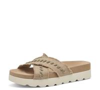 Tamaris Pantolette Damen Vegan Flach beige,EU 40