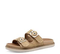 Pantolette TAMARIS, Damen, Gr. 37, braun (hellbraun), Textil, modisch, Schuhe, Plateau, Sommerschuh, Schlappen mit verstellbaren Schnallen (33880805-37) hellbraun