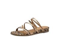 Pantolette TAMARIS, Damen, Gr. 41, braun, leooptik, Lederimitat, Textil, animal-print, glänzend, modisch, Schuhe, Keilabsatz, Sommerschuh, Schlupfschuh in veganer Verarbeitung (25669532-41) braun, leo