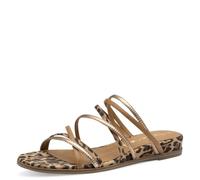 Pantolette TAMARIS, Damen, Gr. 41, braun, leooptik, Lederimitat, Textil, animal-print, glänzend, modisch, Schuhe, Keilabsatz, Sommerschuh, Schlupfschuh in veganer Verarbeitung (25669532-41) braun, leo
