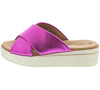 Tamaris Damen Pantolette Fuxia Metallic – Plateau Keilabsatz – Pink Größe 37