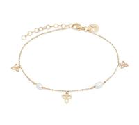 Tamaris Pearl Flower Bracelet - gold - Armband mit Zirkoniasteinen und Blütenanhängern aus Edelstahl