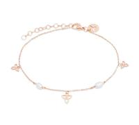 Tamaris Pearl Flower Bracelet - roségold - Armband mit Zirkoniasteinen und Blütenanhängern aus Edelstahl