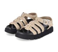 Tamaris Plateau-Sandalen - Gr. 38 - Beige - Textil