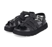 Tamaris Plateau-Sandalen - Gr. 38 - Schwarz - Textil