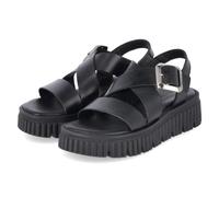 Tamaris Plateau-Sandalen - Gr. 42 - Schwarz - Glattleder