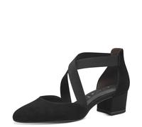 Tamaris Damen Pumps mit Riemchen Leder Blockabsatz; BLACK/schwarz; 36 EU