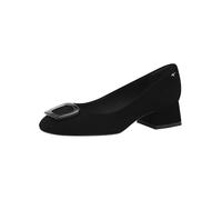 Pumps TAMARIS, Damen, Gr. 37, schwarz, Ziegenveloursleder, unifarben, modisch, Schuhe, Blockabsatz, Businessschuh, Schlupfschuh mit hübschen Schmuckelement (77295809-37) schwarz