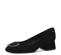 Pumps TAMARIS, Damen, Gr. 38, schwarz, Ziegenveloursleder, unifarben, modisch, Schuhe, Blockabsatz, Businessschuh, Schlupfschuh mit hübschen Schmuckelement (77295809-38) schwarz