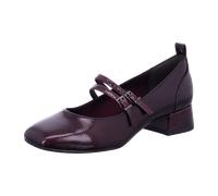Spangenpumps TAMARIS, Damen, Gr. 39, bordeaux, Lacklederimitat, Schlangenoptik, aufgeraut, glänzend, festlich, Schuhe Spangenpumps, Blockabsatz, Riemchenpumps, Abendschuh in veganer Verarbeitung (8916