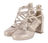 Tamaris Riemchenpumps - Gr. 37 - Gold - Textil