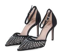 Tamaris Riemchenpumps - Gr. 38 - Schwarz - Textil