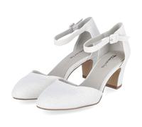 Tamaris Riemchenpumps - Gr. 38 - Weiß - Synthetik