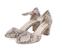 Tamaris Damen Pumps mit Blockabsatz, beige, 40 EU