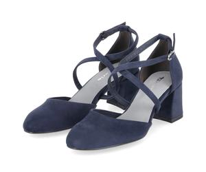 Tamaris Riemchenpumps - Gr. 41 - Blau - Textil
