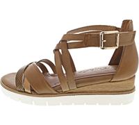 Tamaris Damen Plateau-Sandalen Leder Cognac/Braun Größe 39