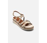 Tamaris Keilsandalette Damen Leder/Lederimitat Beige creme Gr. 36 mit verstellbarer Schnalle