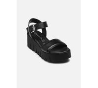 Tamaris Damen Plateau Sandalen Leder Keilabsatz Sommer; BLACK LEATHER/schwarz; 38 EU