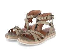 Tamaris Sandalen - Gr. 38 - Grün - Leder und Synthetik