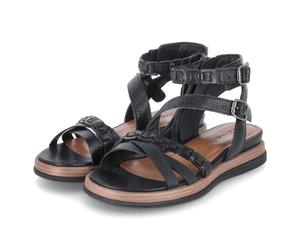 Tamaris Sandalen - Gr. 38 - Schwarz - Leder und Synthetik