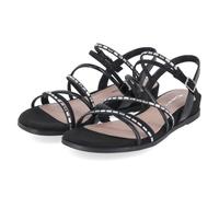 Tamaris Sandalen - Gr. 39 - Schwarz - Textil & Synthetik