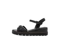Keilsandalette TAMARIS "Tamaris Sandalen Leder/Textil", Damen, Gr. 38, schwarz, Leder, Textil, Schuhe (55626348-38) schwarz